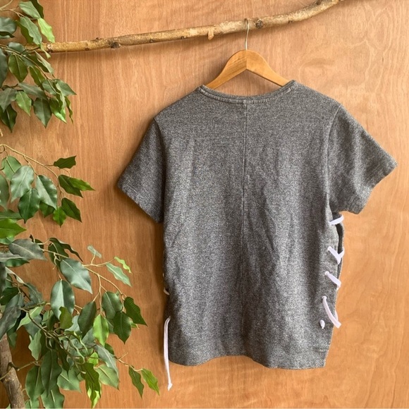 Adidas trefoil grey lace up side top - Picture 3 of 5